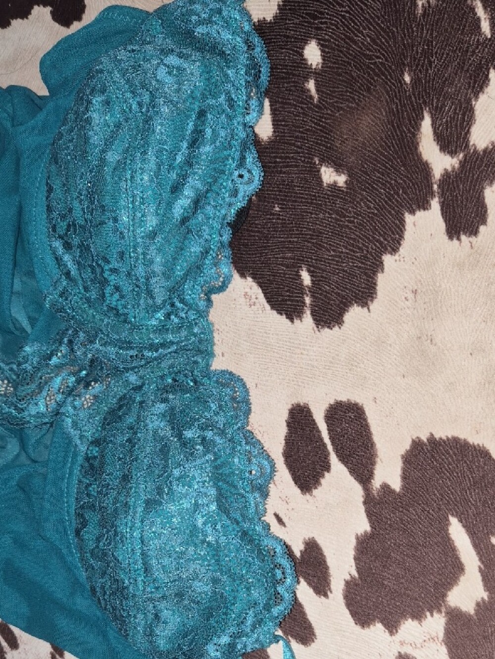 VS Teal Lace Mesh Bodysuit - Picture 3 of 5